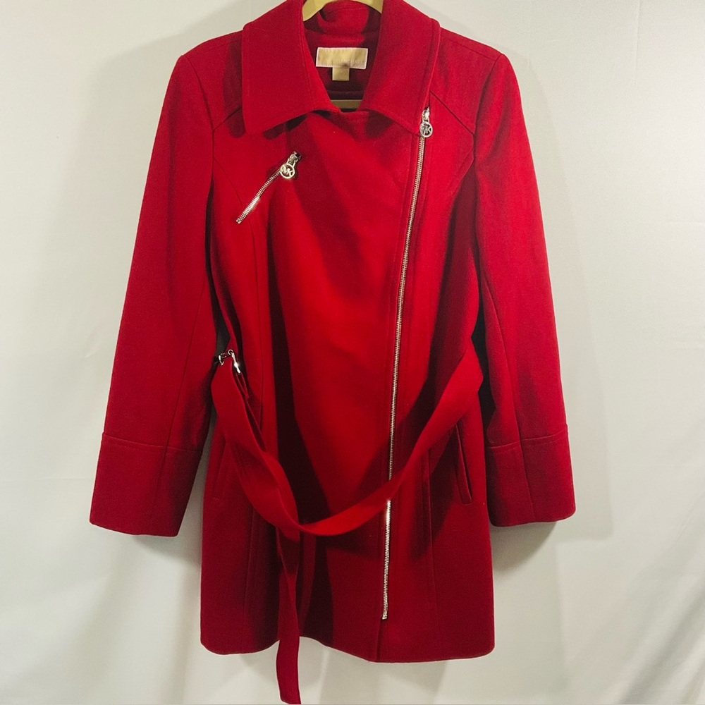 Michaels Red Trench Coat with Belt